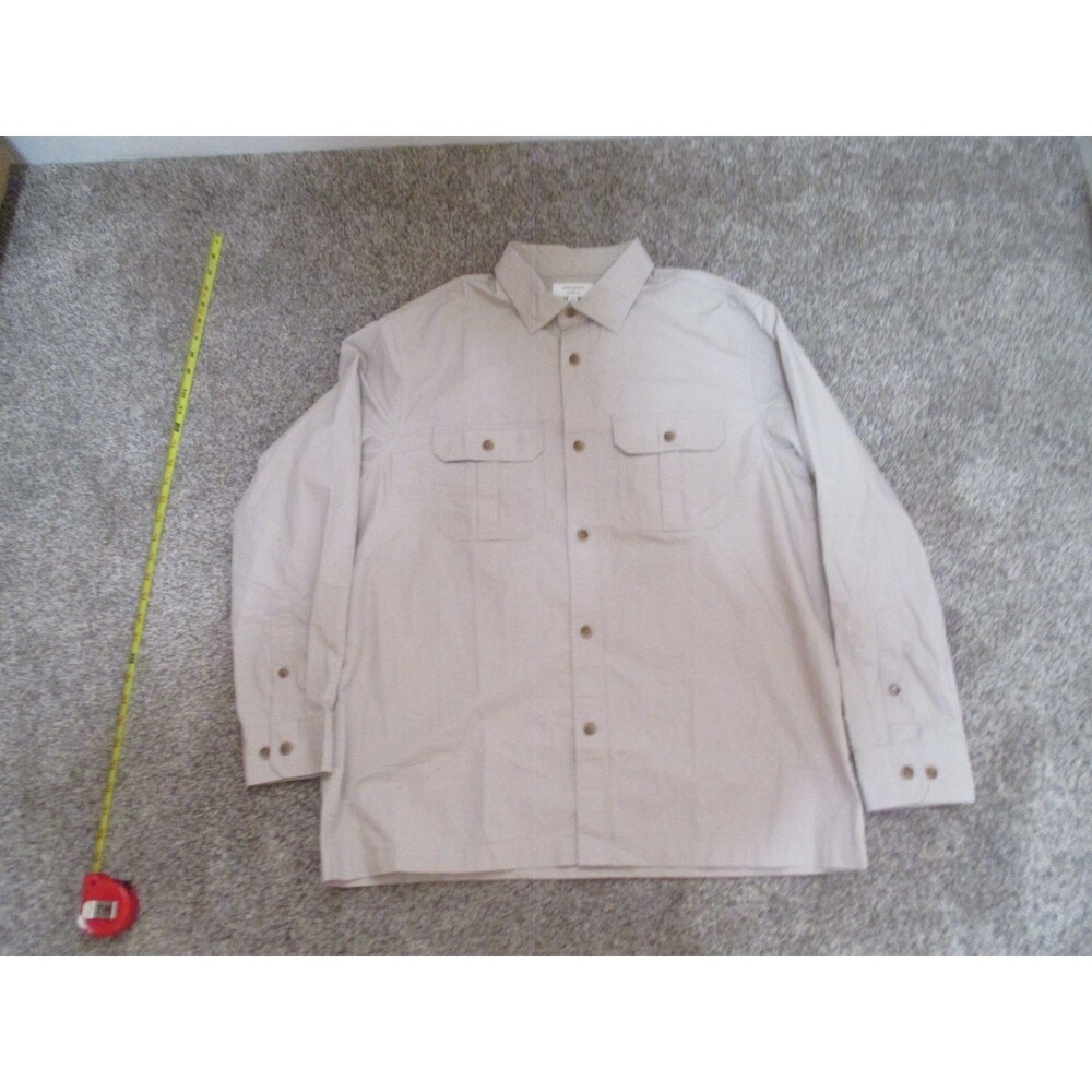 Banana Republic Standard Fit Long Sleeve Utility Shirt Tan Size L Safari